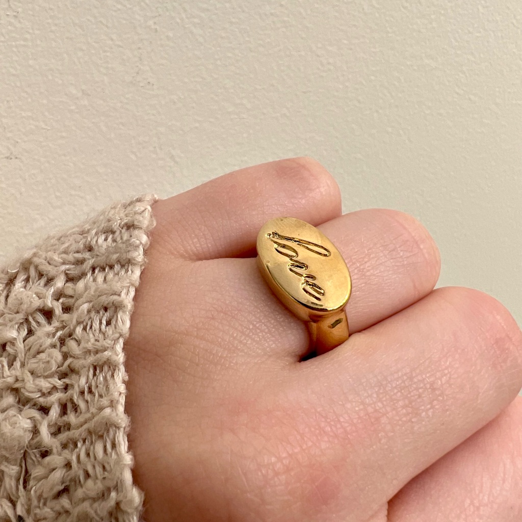 Amrita Singh Goldtone ‘Love’ Ring